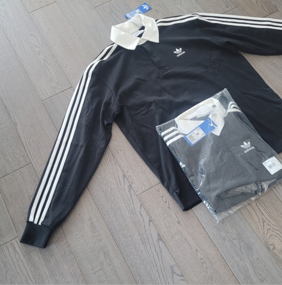 Adidas Black Shirt with White Accents